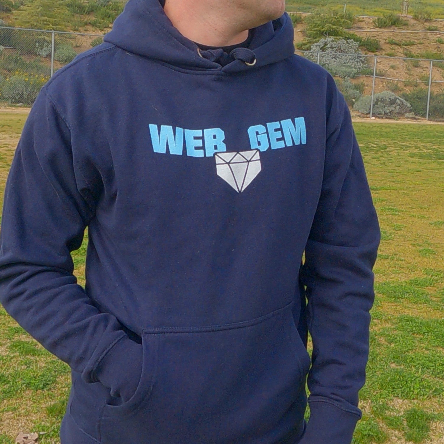 A hoodie with text that says "Web Gem" and a home plate diamond graphic.