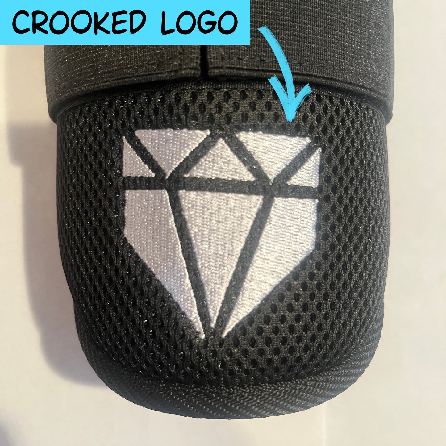 MISFIT: Black Elbow Guard - Crooked Logo, Slightly Loose