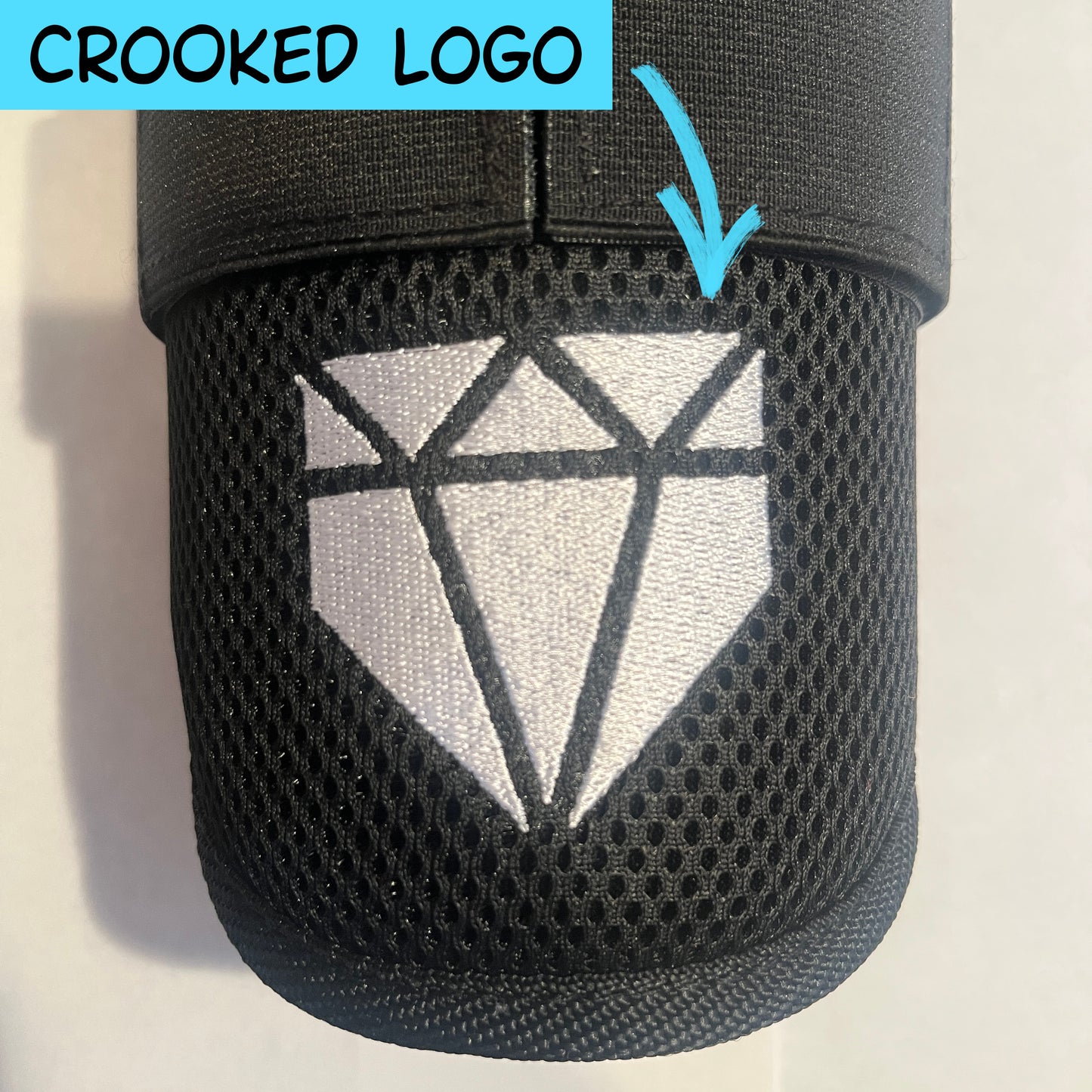MISFIT: Black Elbow Guard - Crooked Logo, Slightly Loose