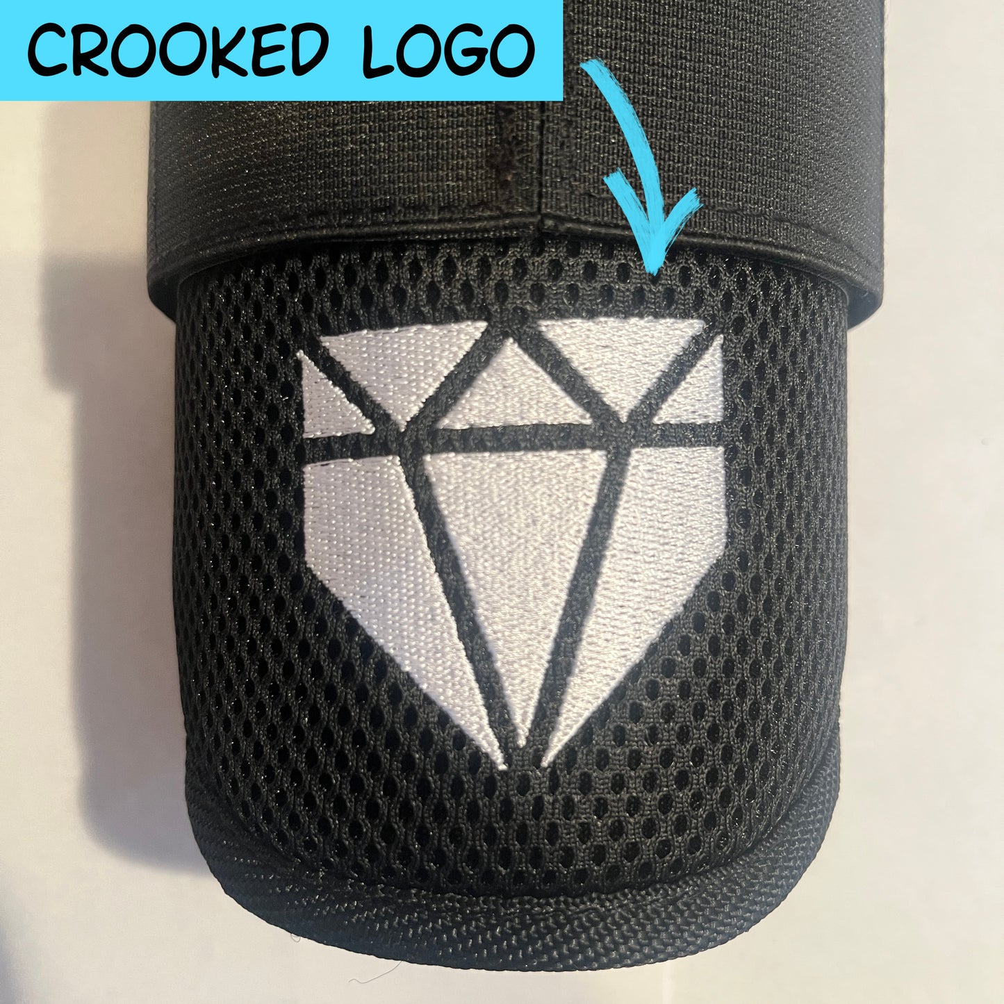 MISFIT: Black Elbow Guard - Crooked Logo, Slightly Loose
