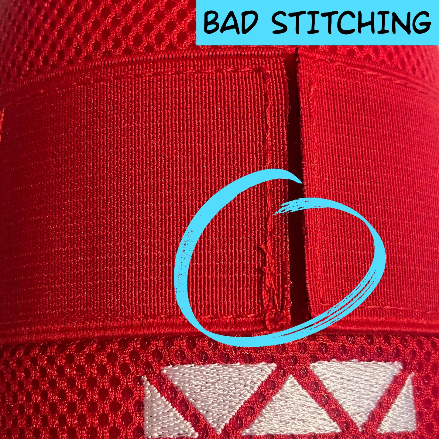 MISFIT: Red Elbow Guard - Bad Strap Stitching, Slightly Loose