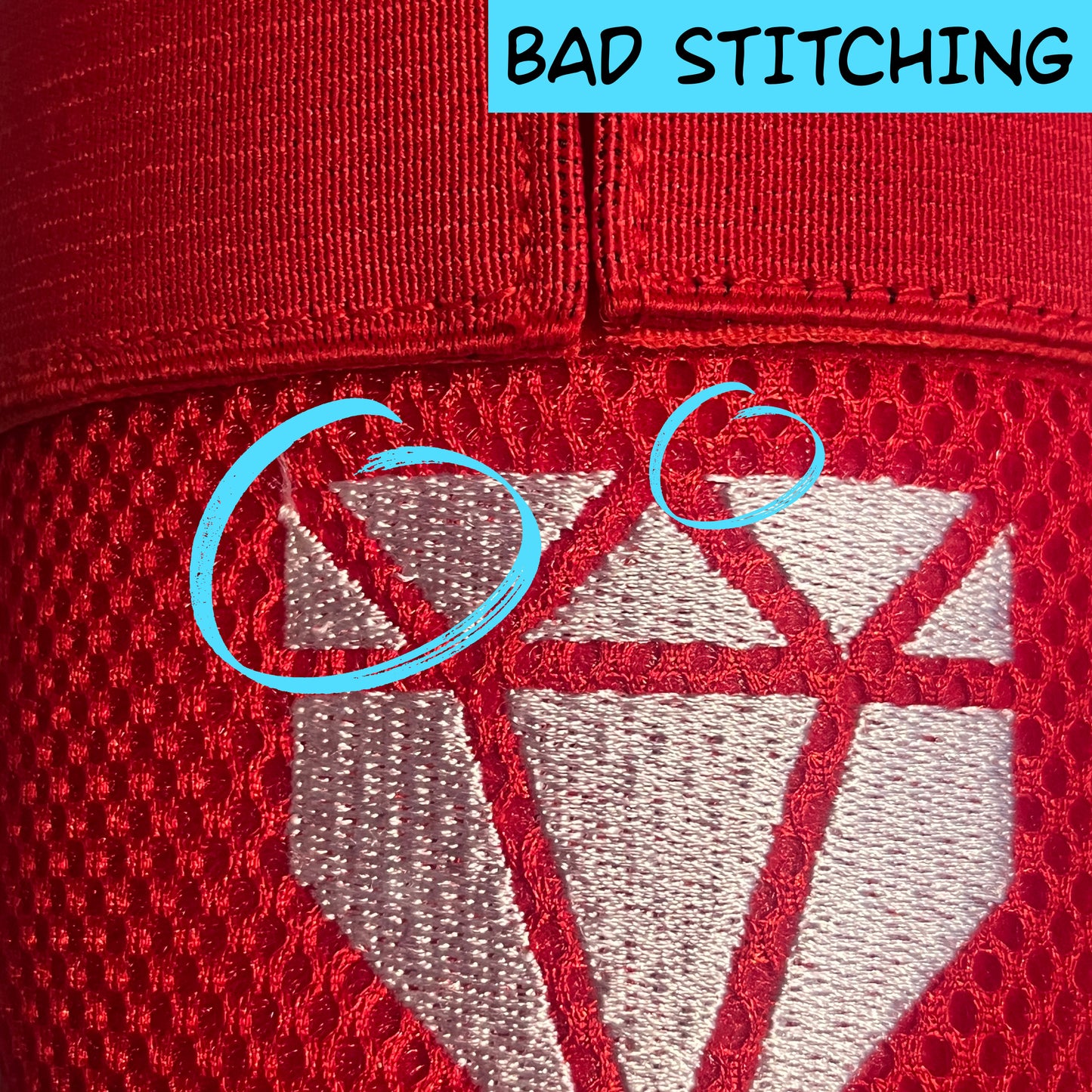 MISFIT: Red Elbow Guard - Bad Logo Stitching