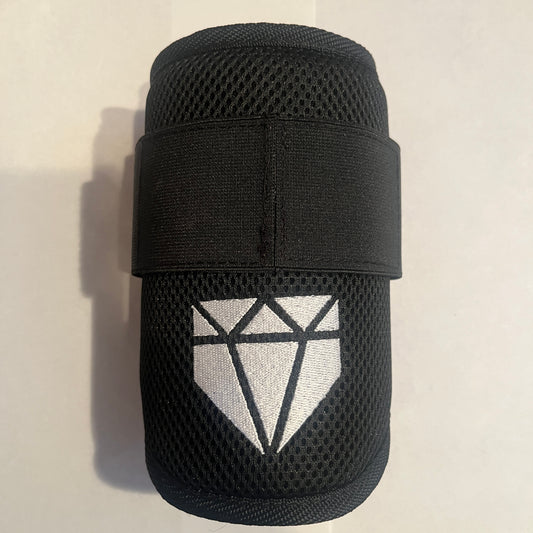 MISFIT: Black Elbow Guard - Crooked Logo, Slightly Loose