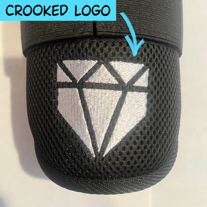 MISFIT: Black Elbow Guard - Crooked Logo, Slightly Loose