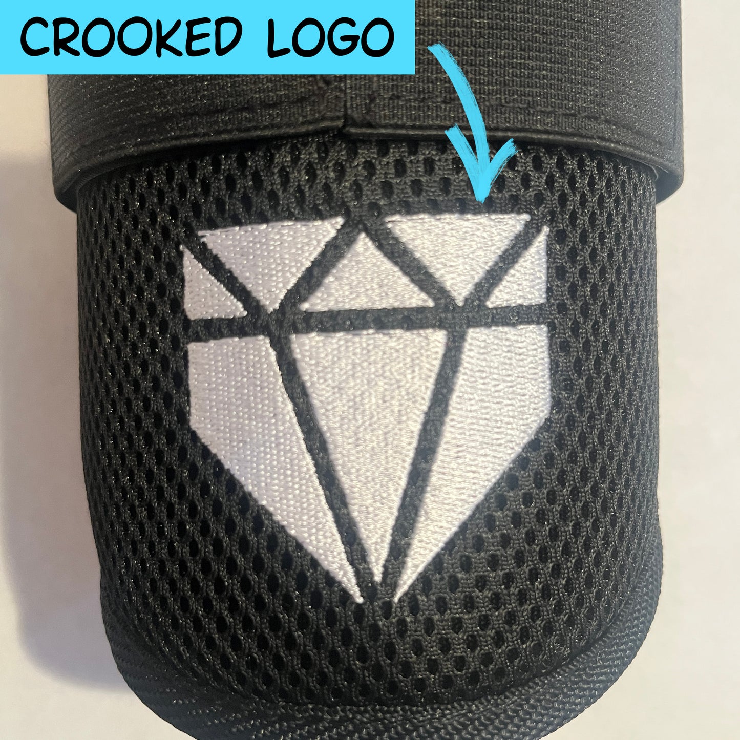 MISFIT: Black Elbow Guard - Crooked Logo, Slightly Stretched Elastic
