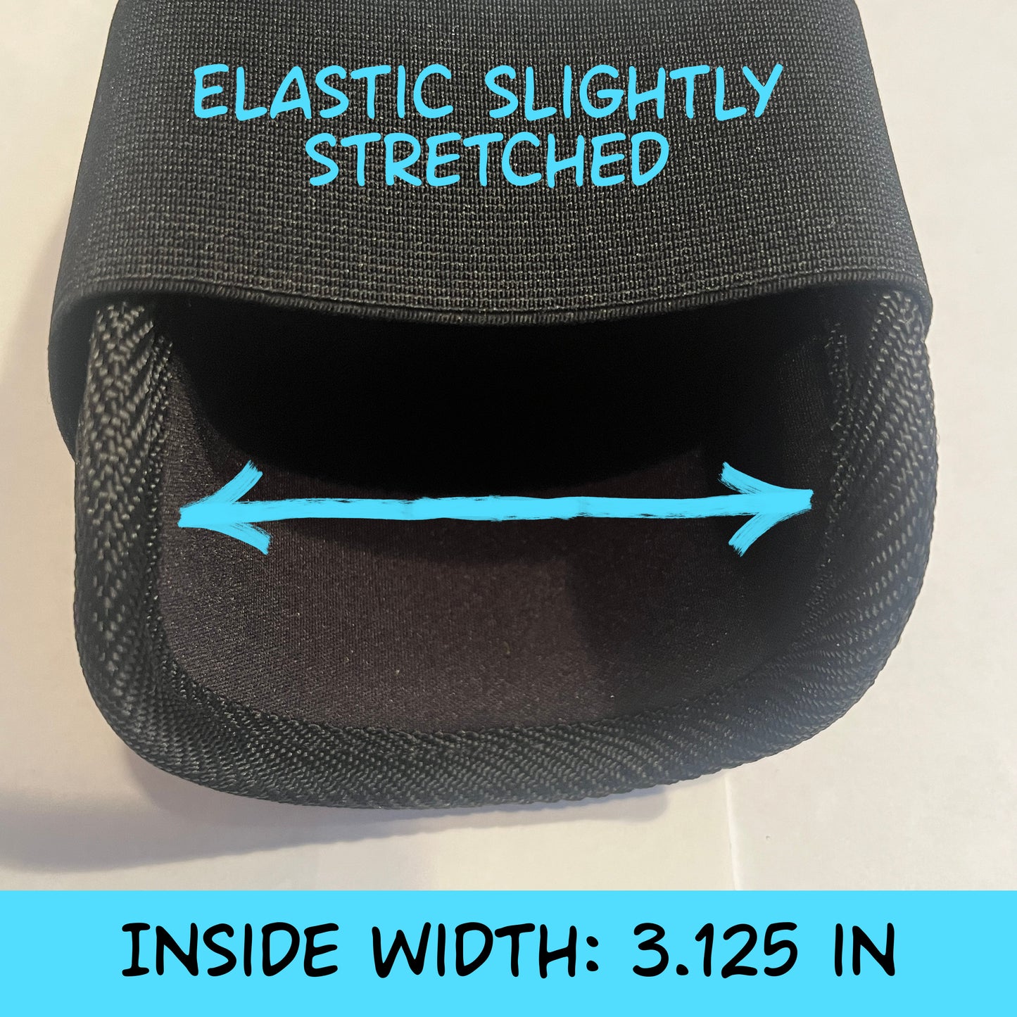 MISFIT: Black Elbow Guard - Crooked Logo, Slightly Stretched Elastic