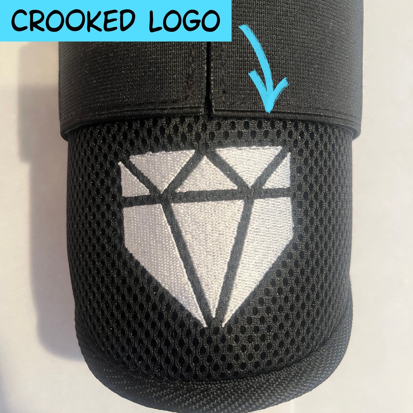 MISFIT: Black Elbow Guard - Crooked Logo, Slightly Loose
