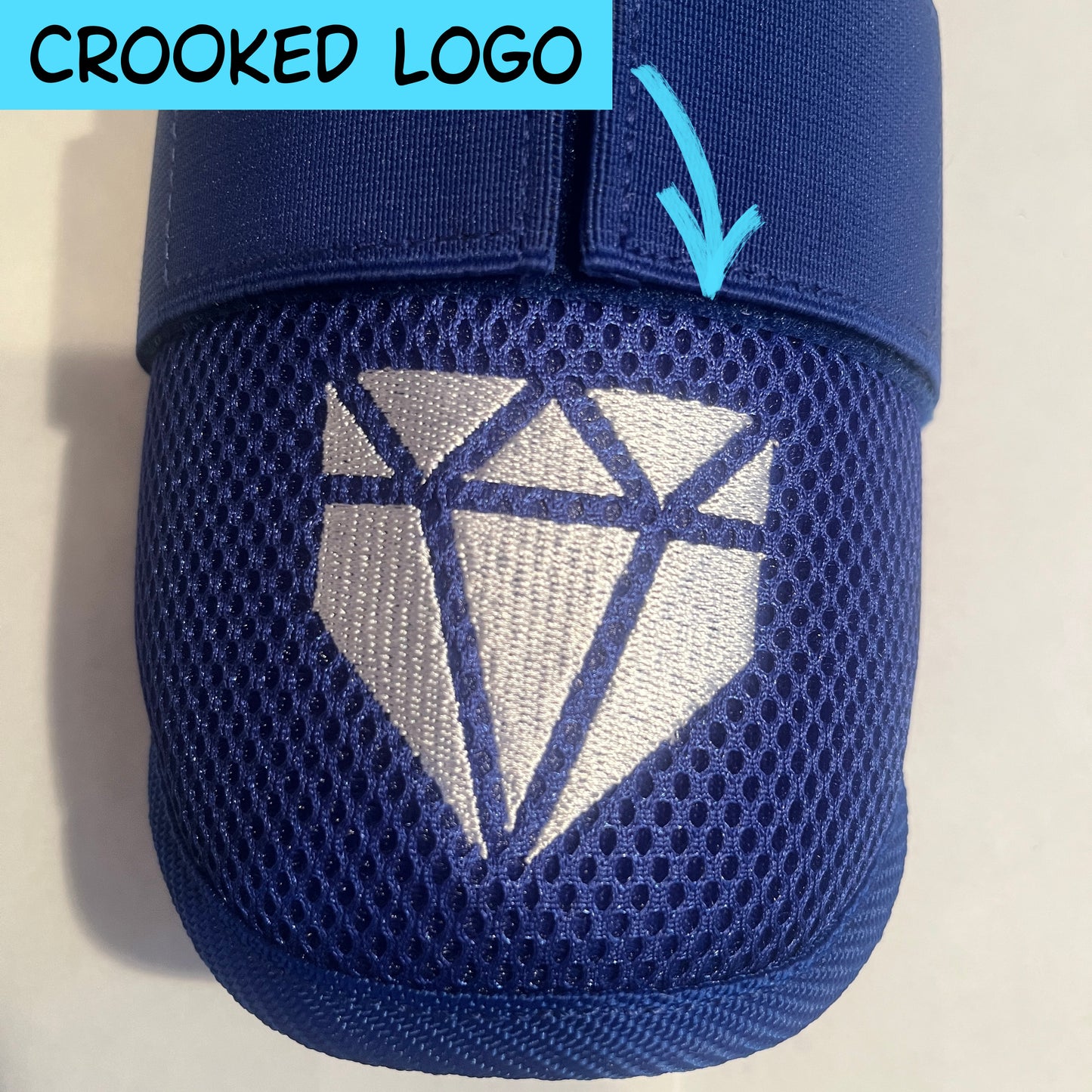 MISFIT: Blue Elbow Guard - Crooked Logo, slightly loose