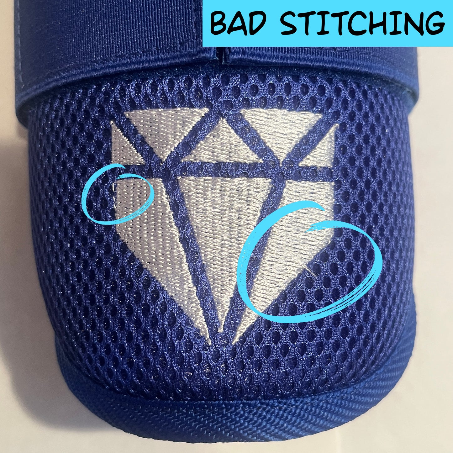 MISFIT: Blue Elbow Guard - Crooked Logo, slightly loose