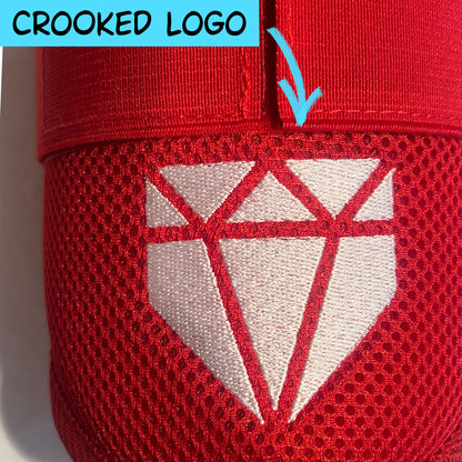 MISFIT: Red Elbow Guard - Crooked Logo, Slightly Loose