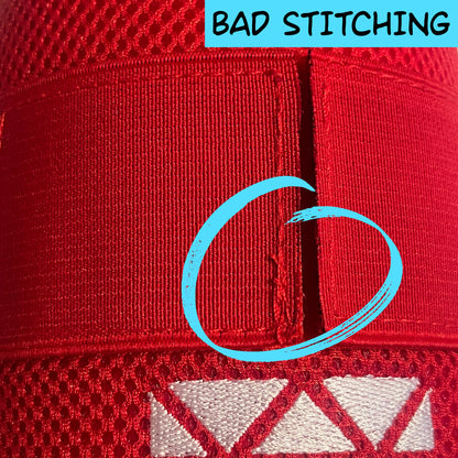 MISFIT: Red Elbow Guard - Bad Strap Stitching, Slightly Loose