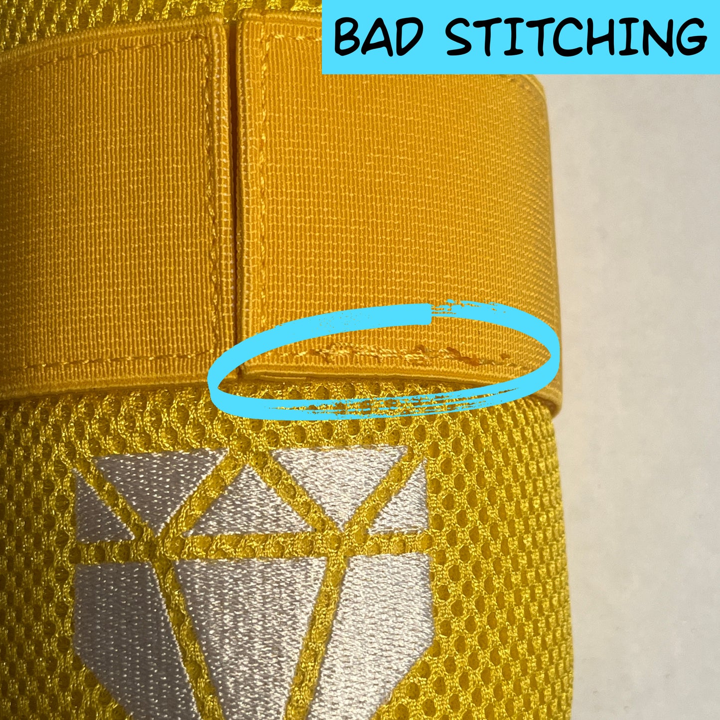 MISFIT: Yellow Elbow Guard - Bad Strap Stitching