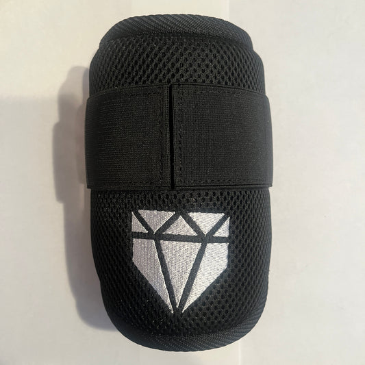 MISFIT: Black Elbow Guard - Crooked Logo, Slightly Loose