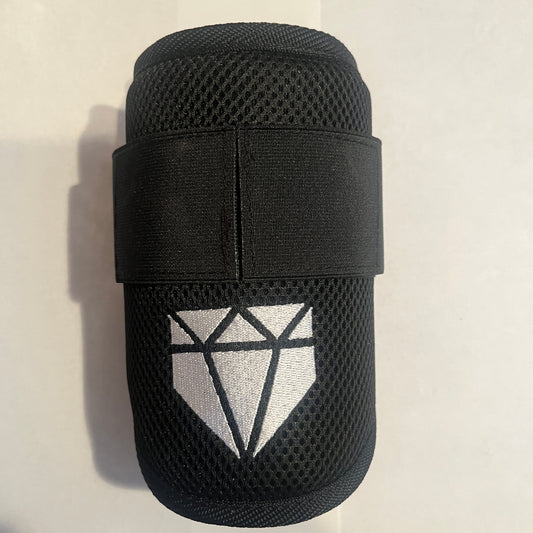 MISFIT: Black Elbow Guard - Crooked Logo, Slightly Loose