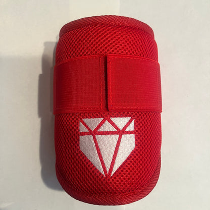 MISFIT: Red Elbow Guard - Crooked Logo, Slightly Loose
