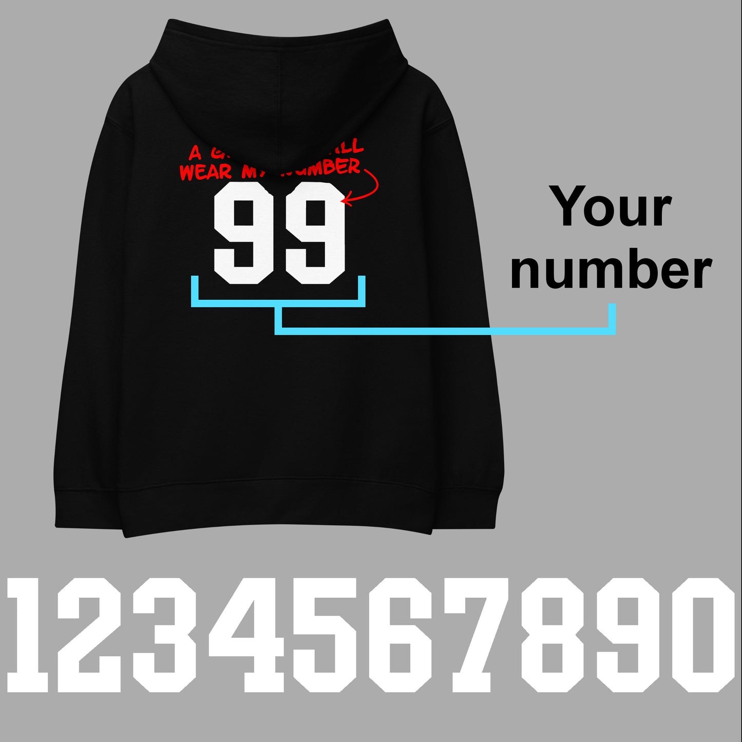 Wear My Number Youth Hoodie - Personalized