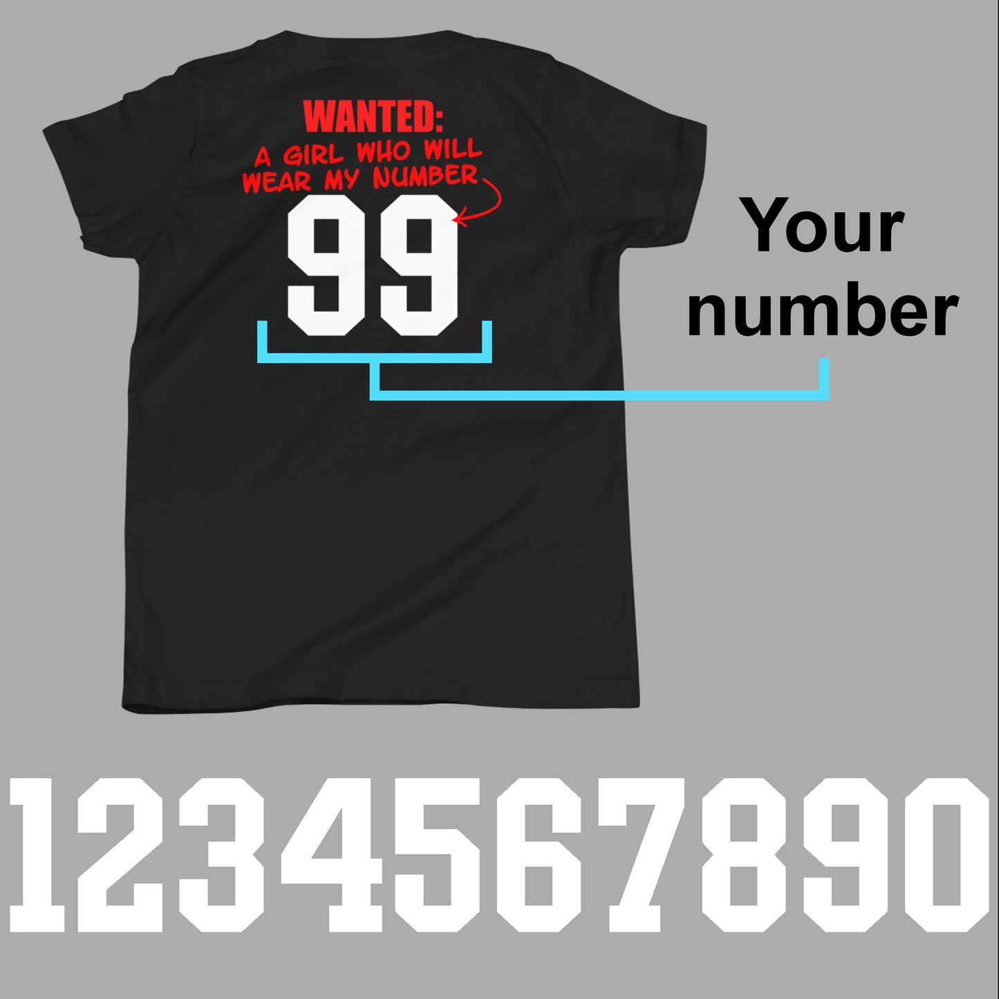 Wear My Number Youth Tee - Personalized