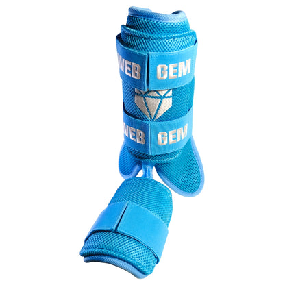 Web Gem Baseball Leg Guard – bat flip baby blue protective gear for youth, travel ball, and high school hitters