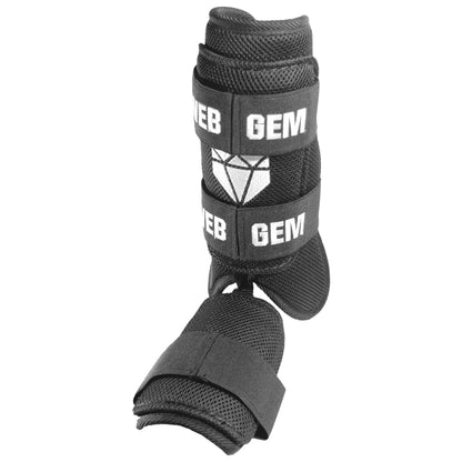 Web Gem Baseball Leg Guard – bomb black protective gear for youth, travel ball, and high school hitters