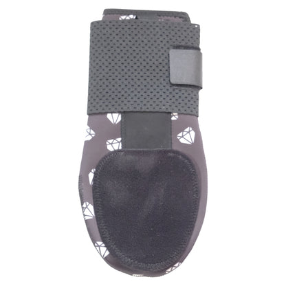 Back view of Bomb Black Baseball Sliding Mitt showing adjustable Velcro strap and ergonomic design.