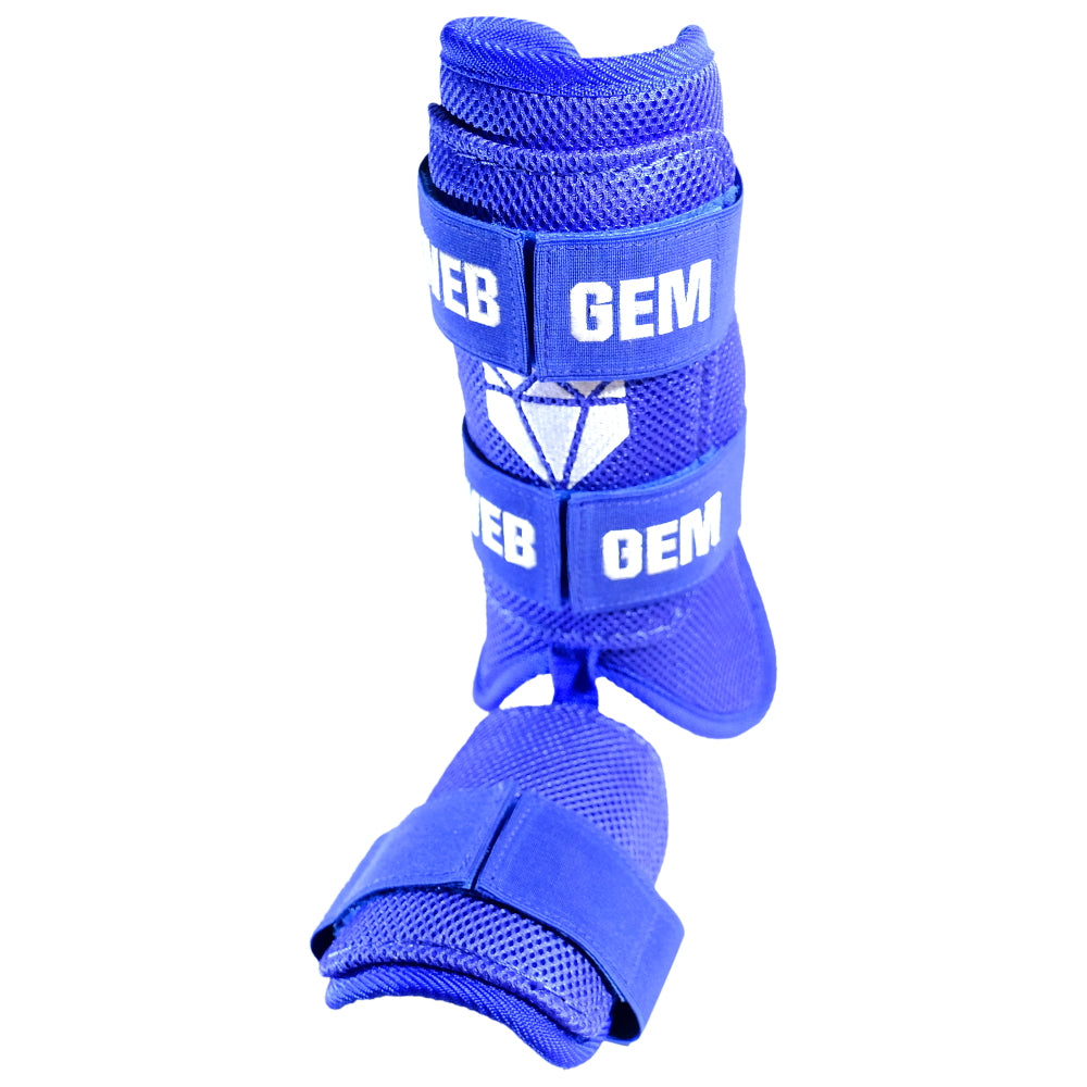 Web Gem Baseball Leg Guard – barrel blue protective gear for youth, travel ball, and high school hitters