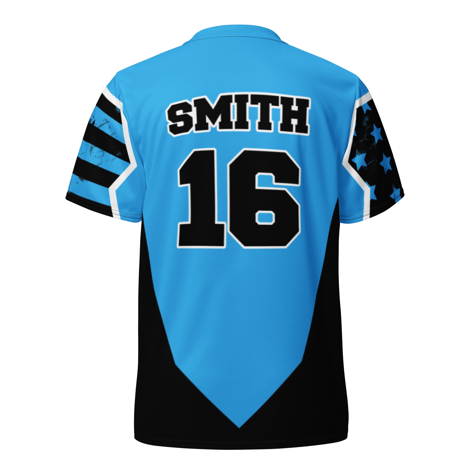 Back view of Web Gem Baseball Jersey showcasing name and number personalization.