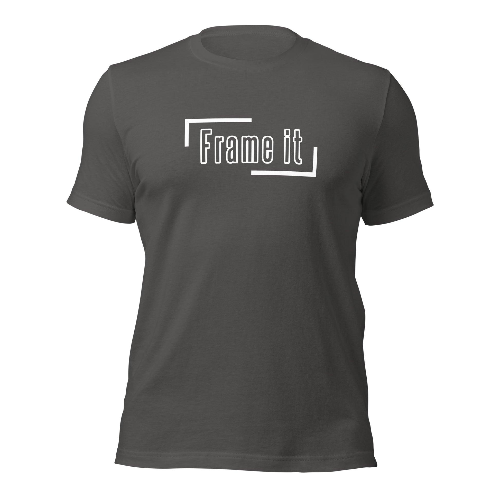 The asphalt Frame It logo baseball catcher shirt from Web Gem Apparel.