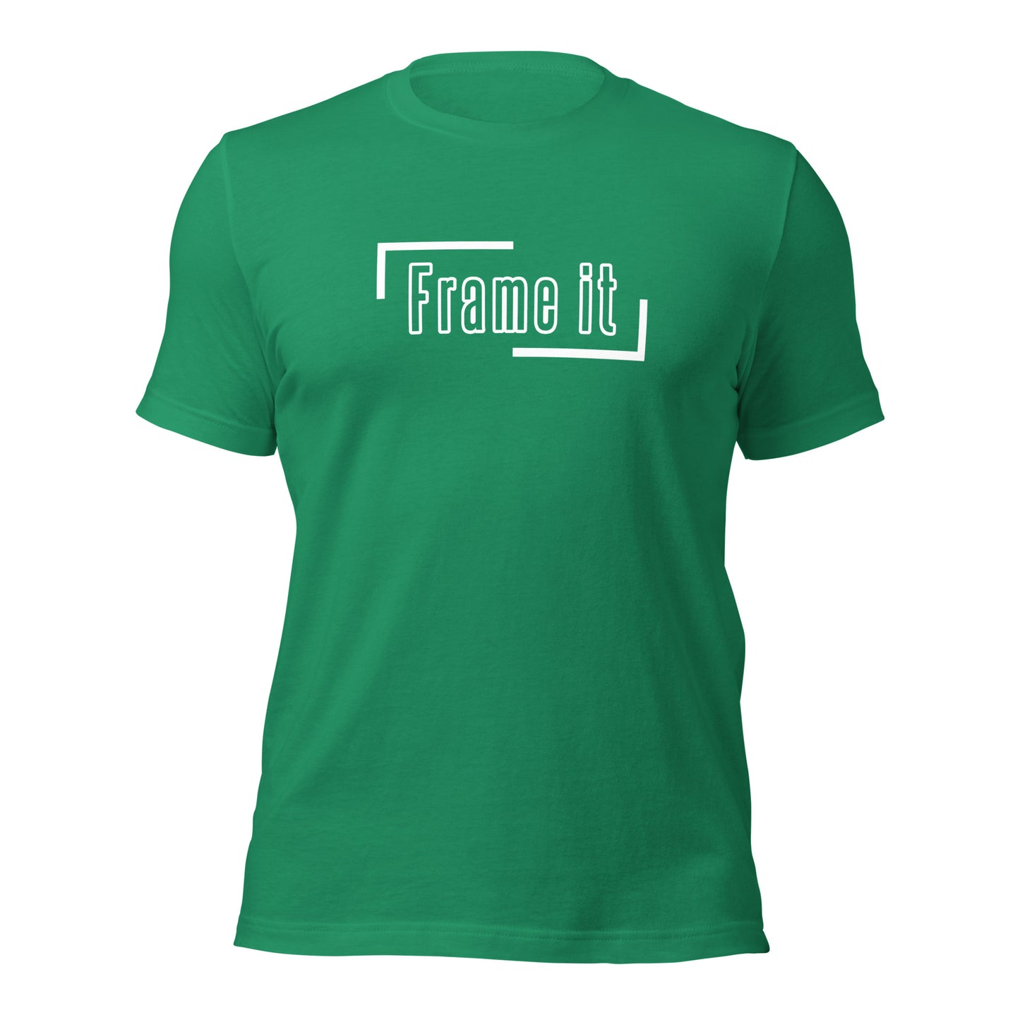 The green Frame It logo baseball catcher shirt from Web Gem Apparel.