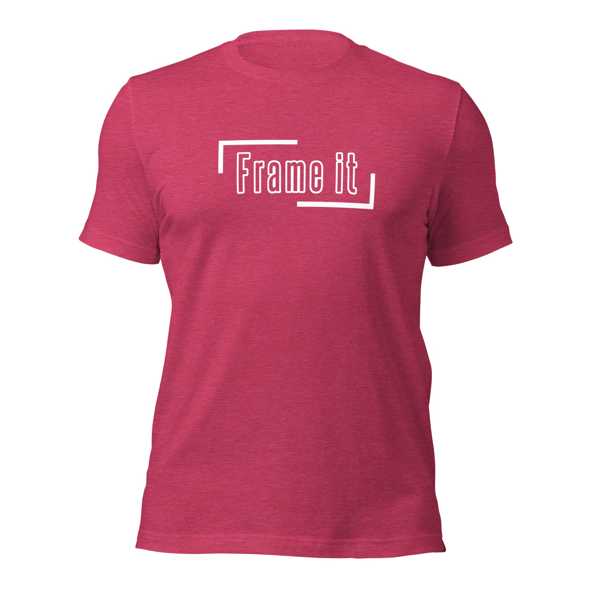 The red Frame It logo baseball catcher shirt from Web Gem Apparel.
