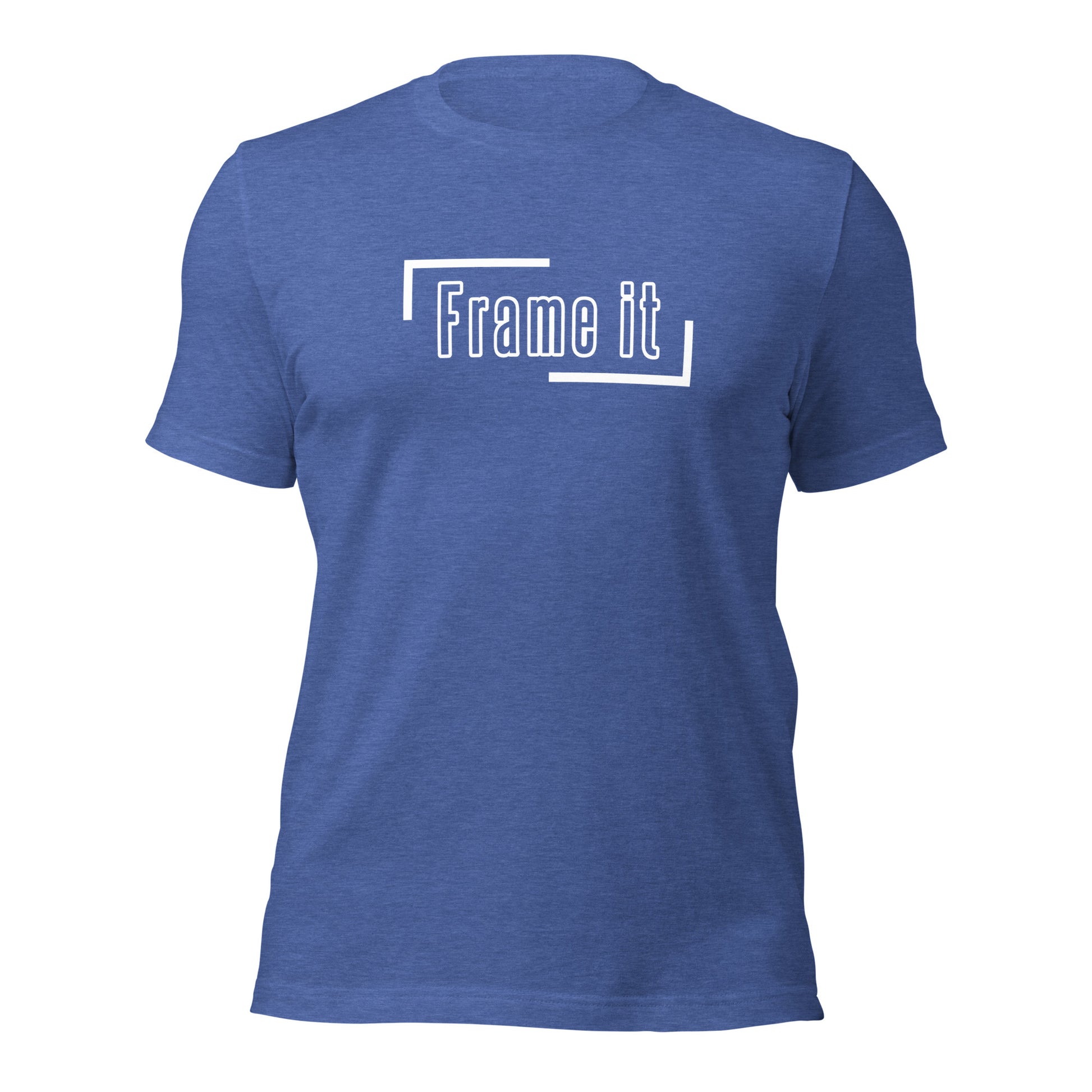 The royal blue Frame It logo baseball catcher shirt from Web Gem Apparel.