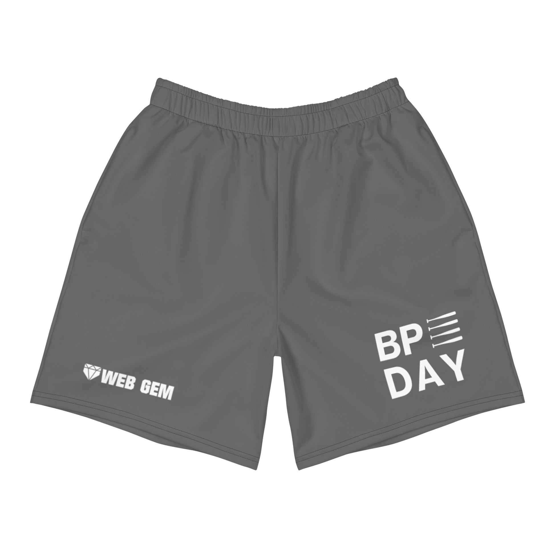 Web Gem BP Day training shorts in gray color perfect for batting practice and cage work.