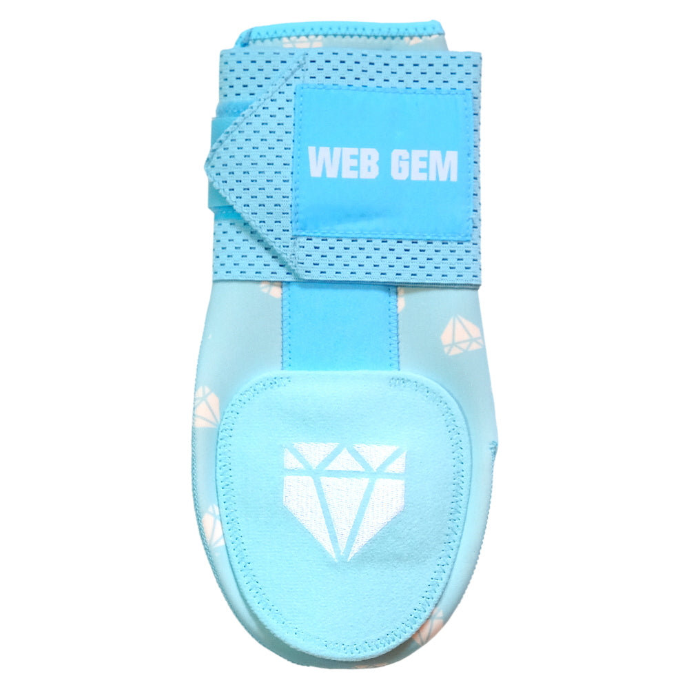 Front view of Frozen Rope Ice Baseball Sliding Mitt showing logo and diamond design.