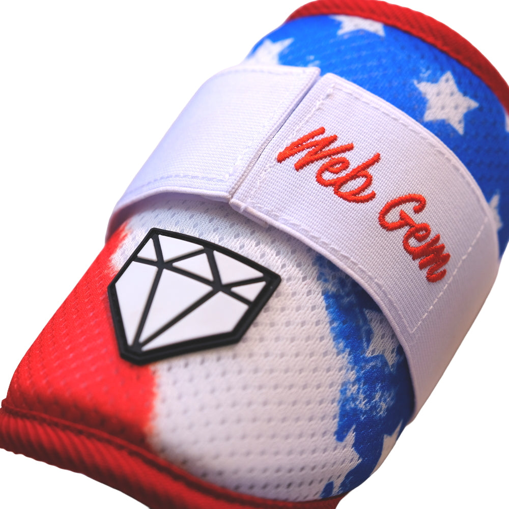 Close-up of Liberty Bomb Baseball Elbow Guard’s breathable, impact-resistant padding