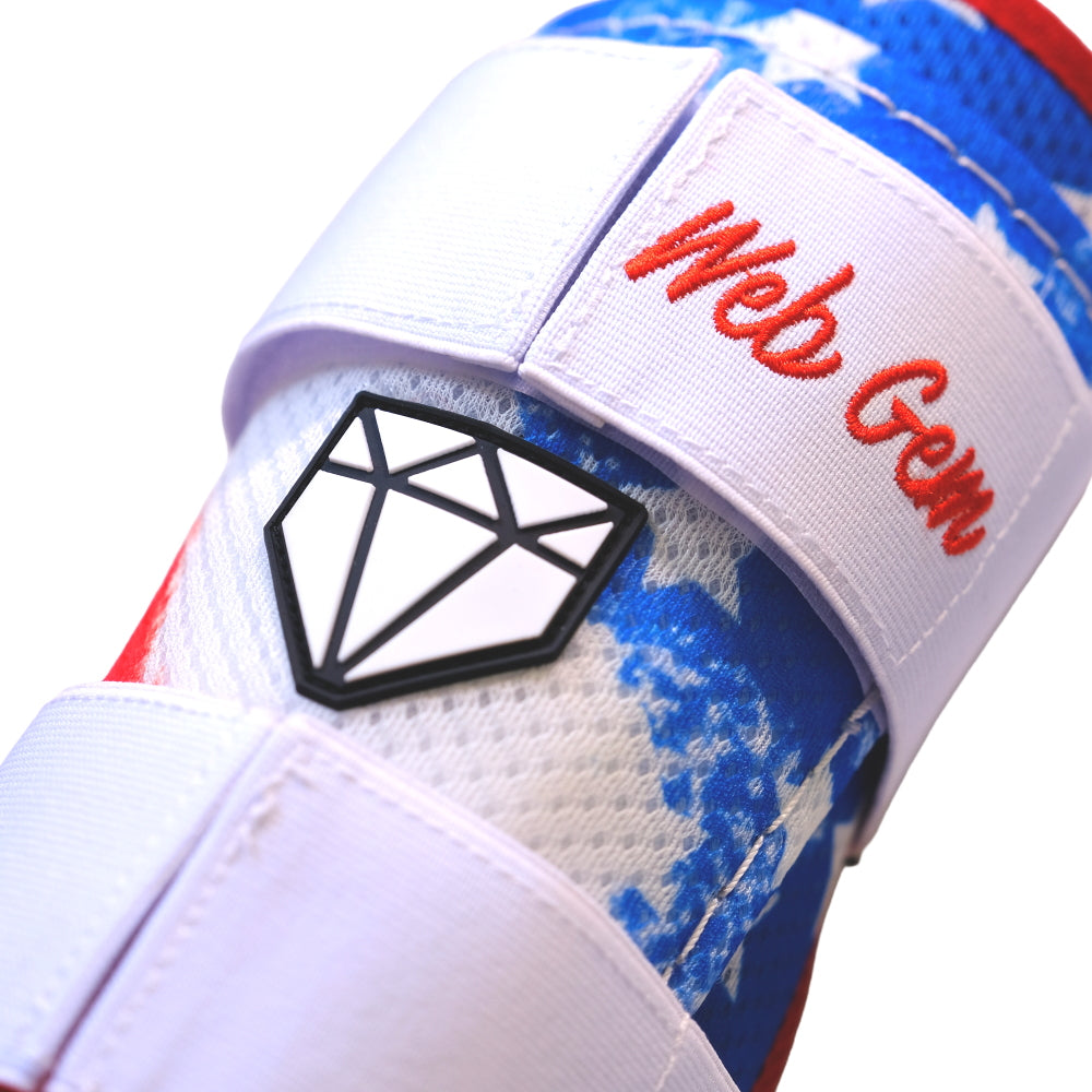 Close-up of Liberty Bomb Baseball Shin Guard’s breathable, impact-resistant padding
