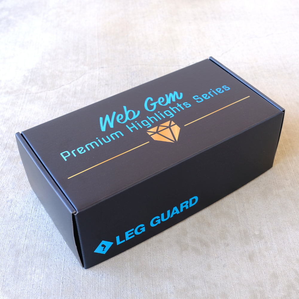 Box view of Liberty Bomb Baseball Leg Guard showing the premium reusable gear storage
