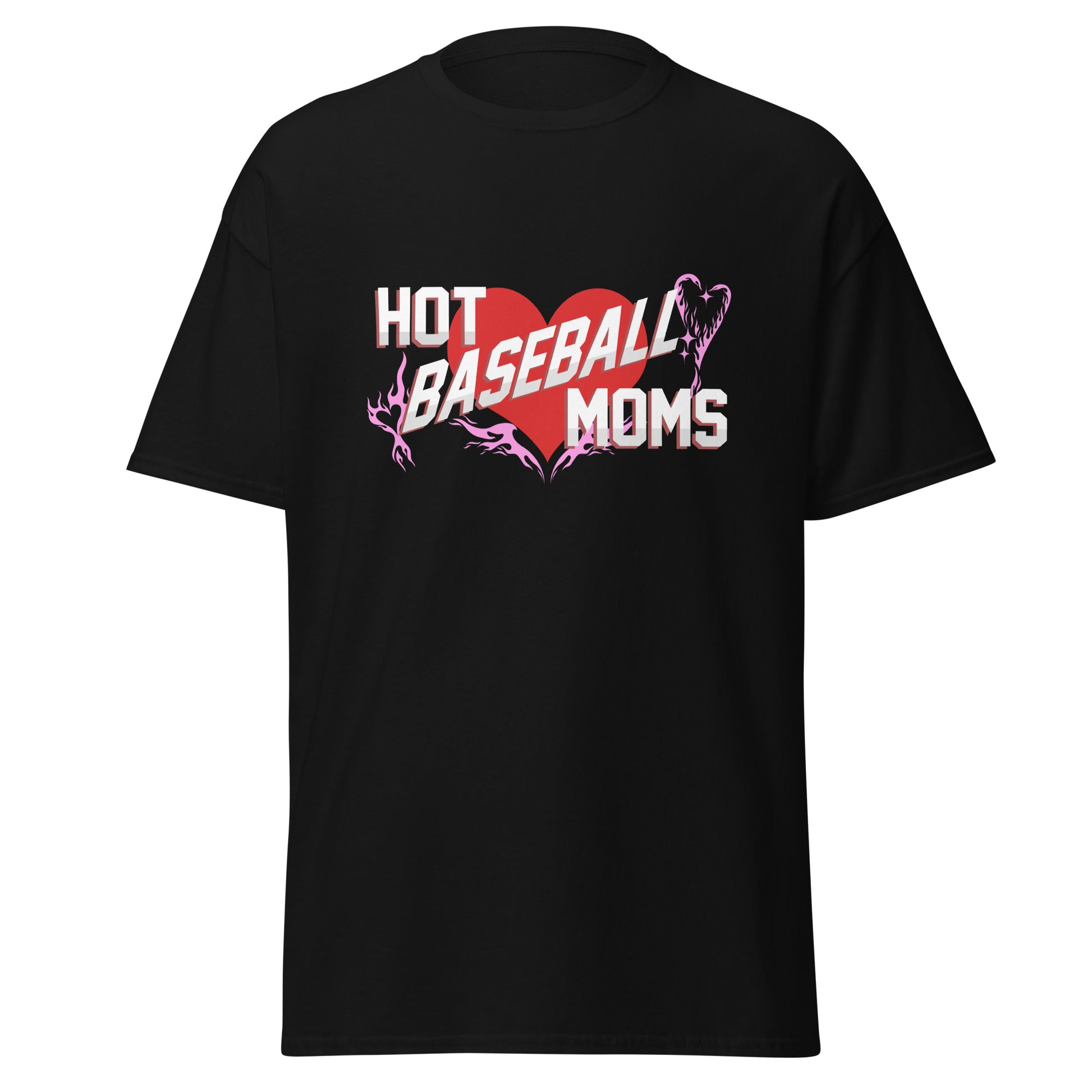 A stylized heart graphic black shirt from Web Gem for baseball players who love moms!