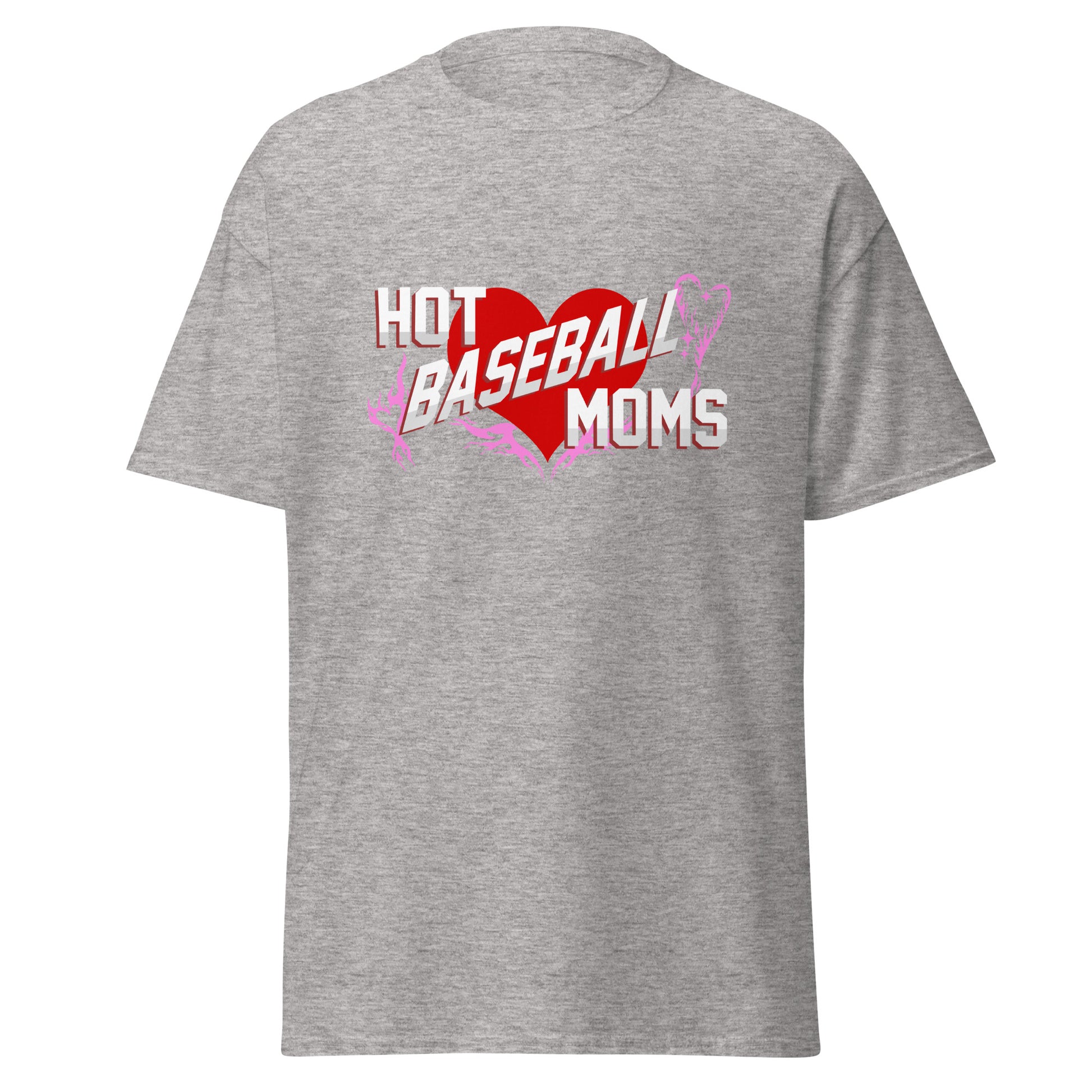 A stylized heart graphic sport gray shirt from Web Gem for baseball players who love moms!
