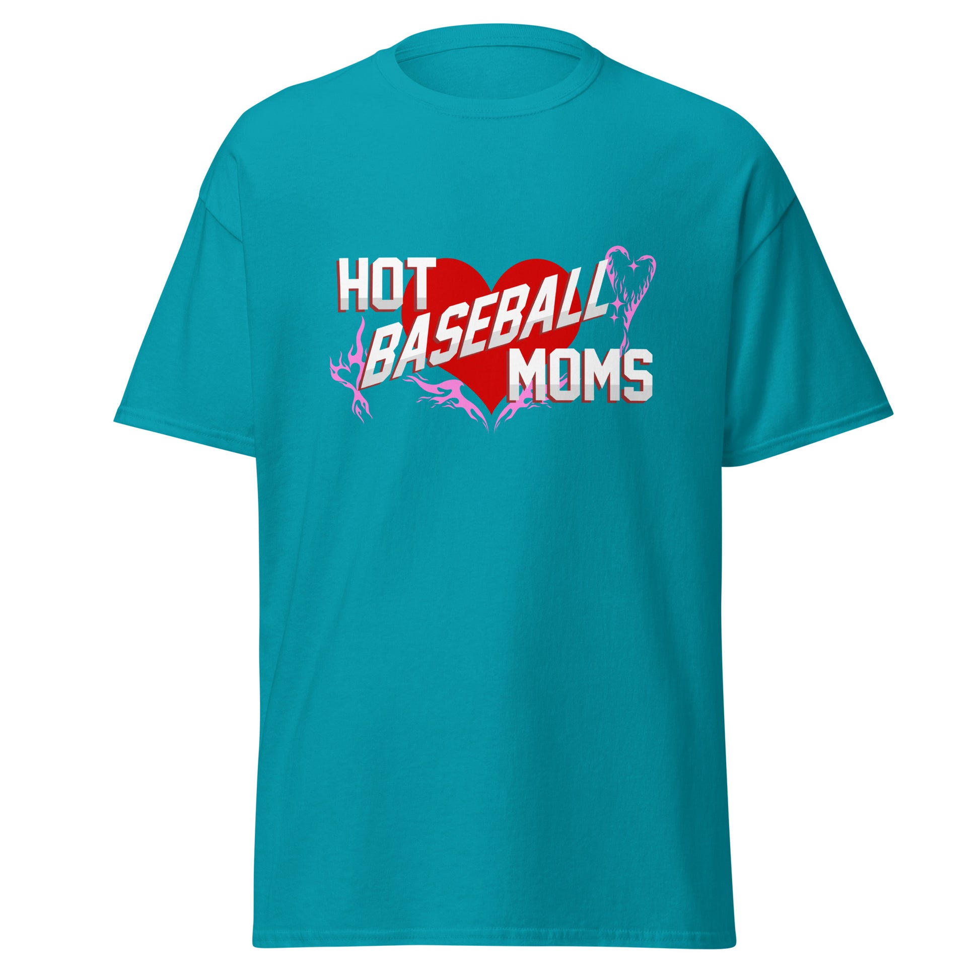 A stylized heart graphic tropical blue shirt from Web Gem for baseball players who love moms!