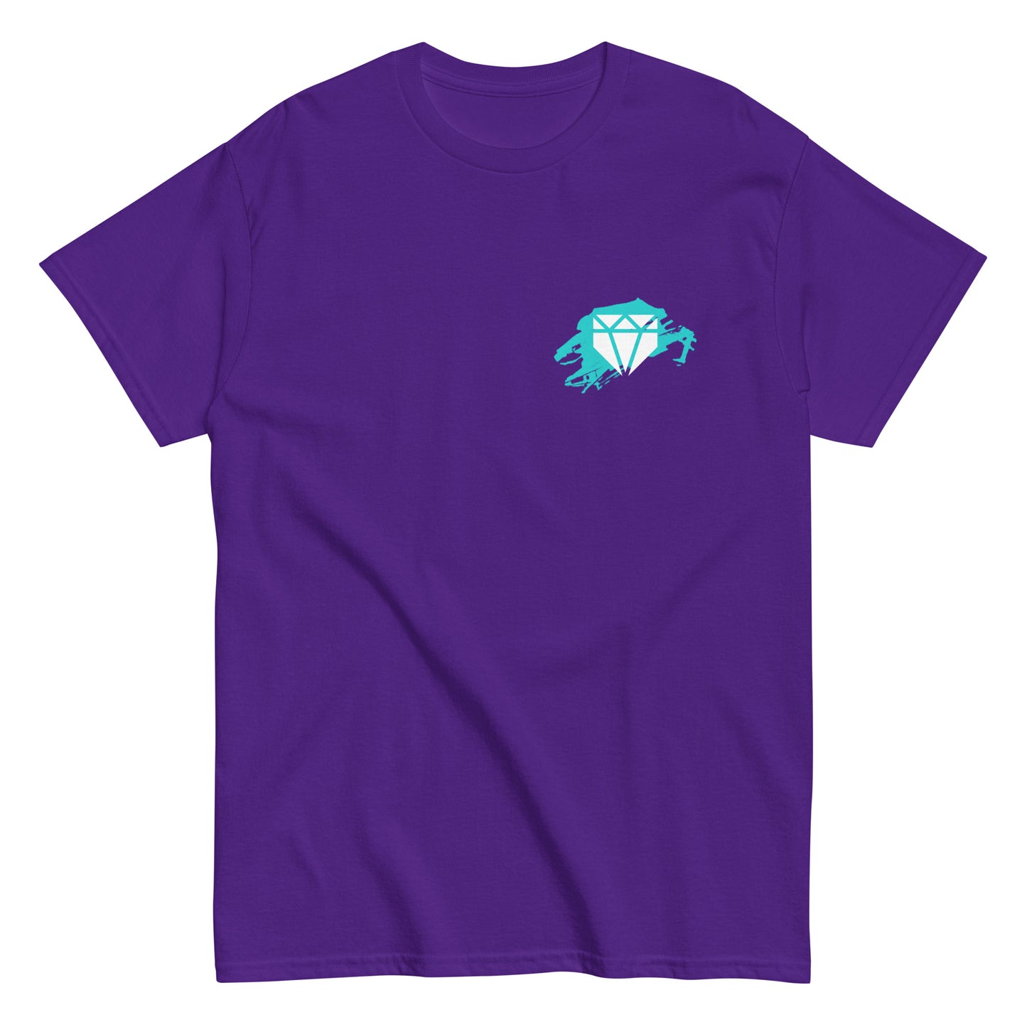 A front view showing the stylized Web Gem diamond on the purple shirt.
