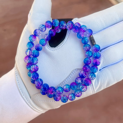 Glamour shot of Nebula Necklace featuring nebula ice beads.