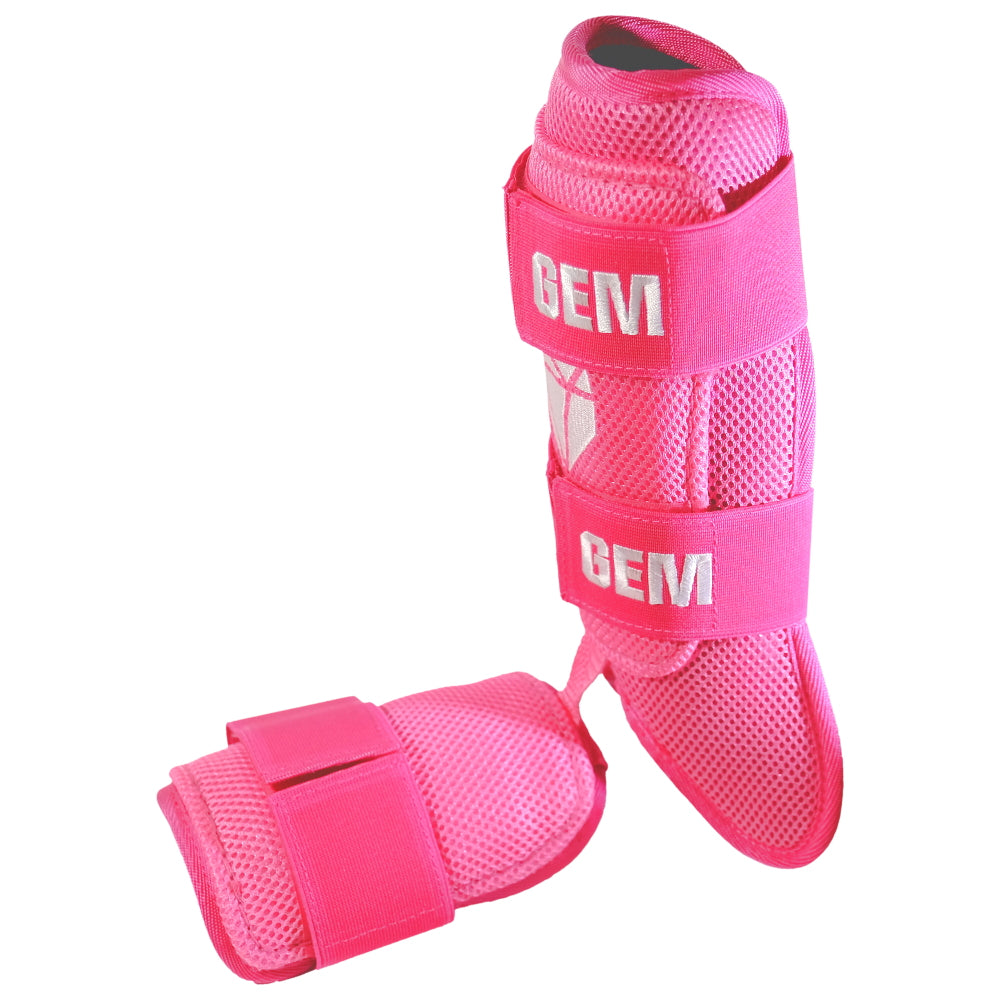 Back view of Pimp Job Pink Baseball Leg Guard showing adjustable Velcro strap and ergonomic design