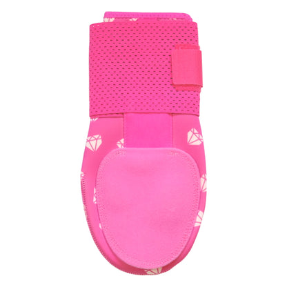 Back view of Pimp Job Pink Baseball Sliding Mitt showing adjustable Velcro strap and ergonomic design.