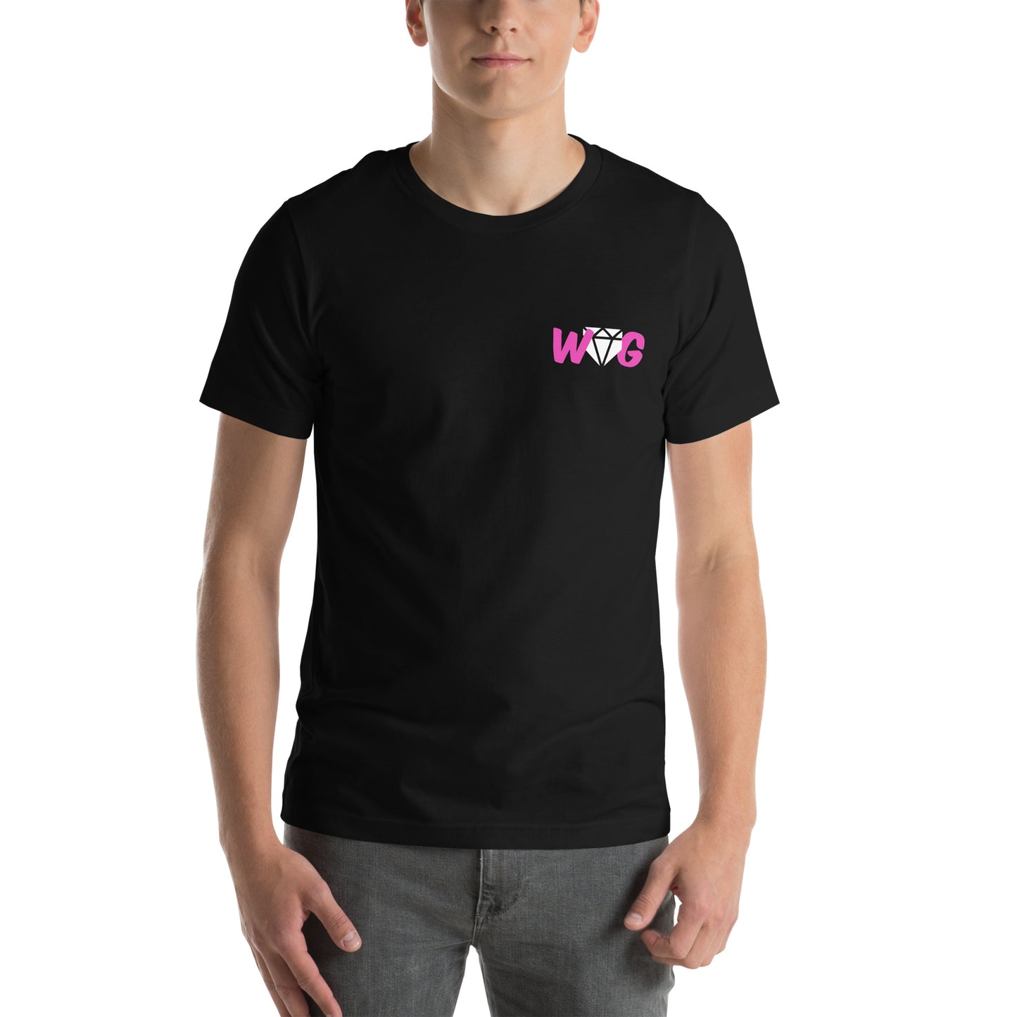 The front of the black shirt showing a stylized Web Gem emblem.