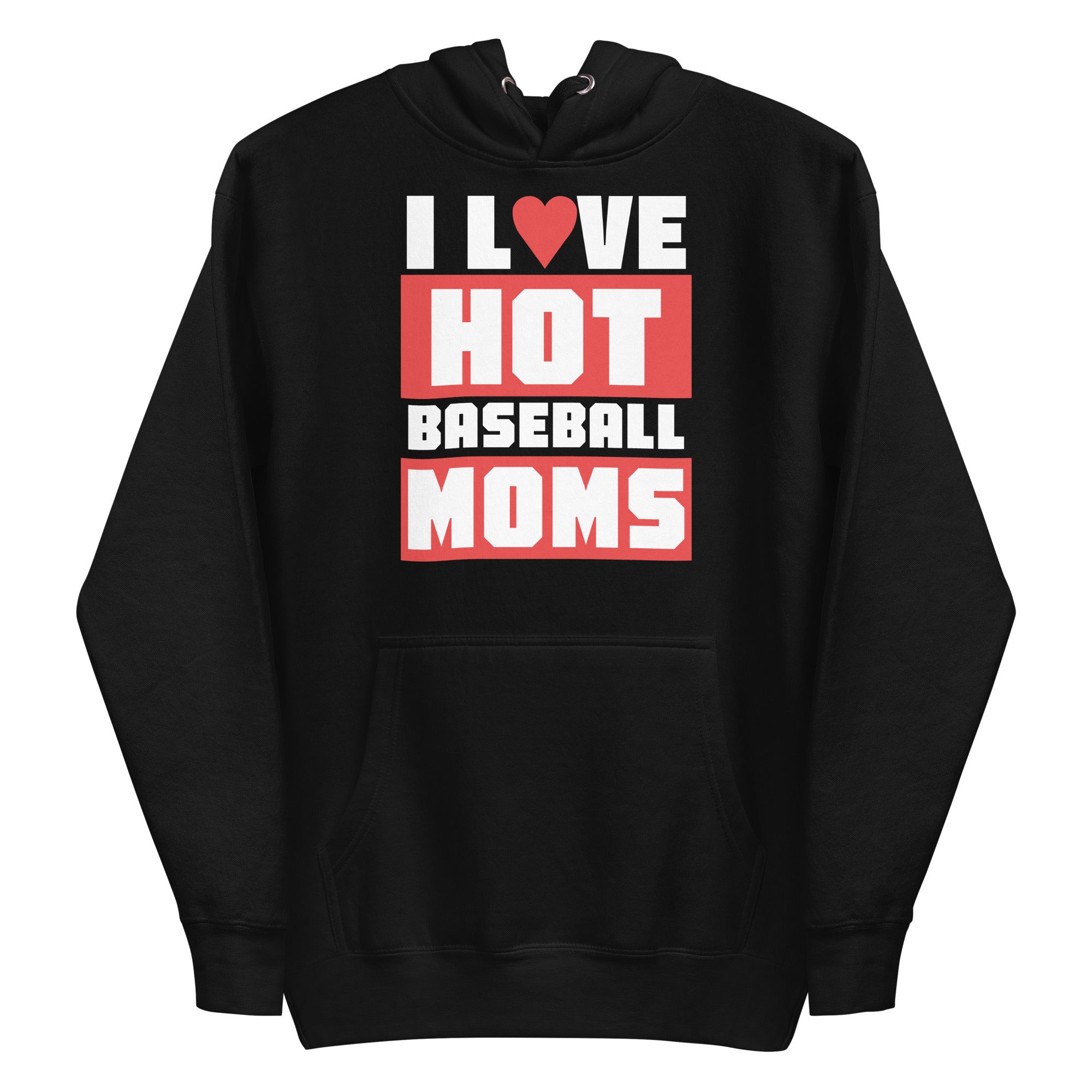 Web Gem Apparel Hot Baseball Moms Hoodie Black M