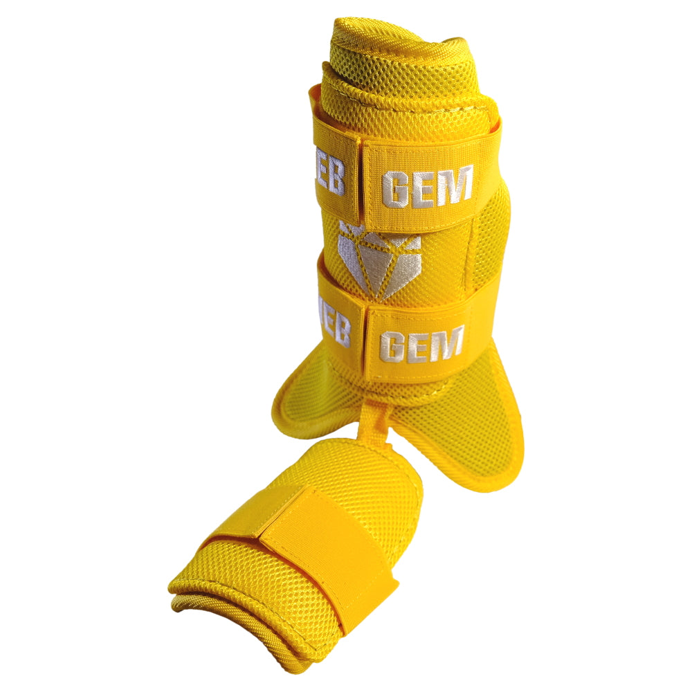 Web Gem Baseball Leg Guard – going yard yellow protective gear for youth, travel ball, and high school hitters