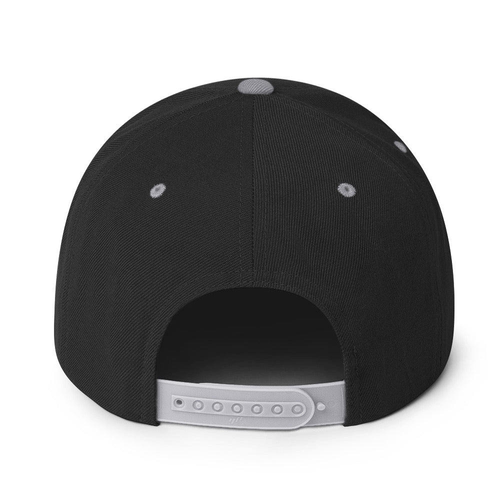 The back of the Web Gem hat showing the silver plastic snapback adjustor for one-size-fits-all.