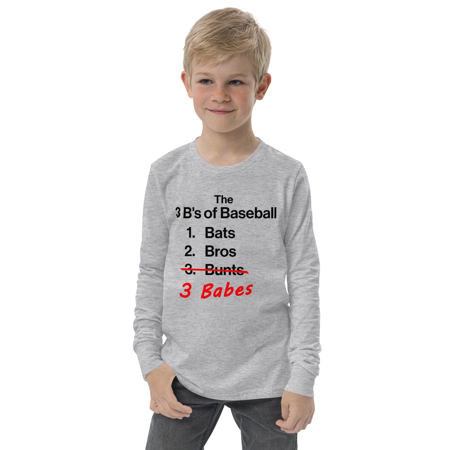 3 B's of Baseball Youth Long Sleeve