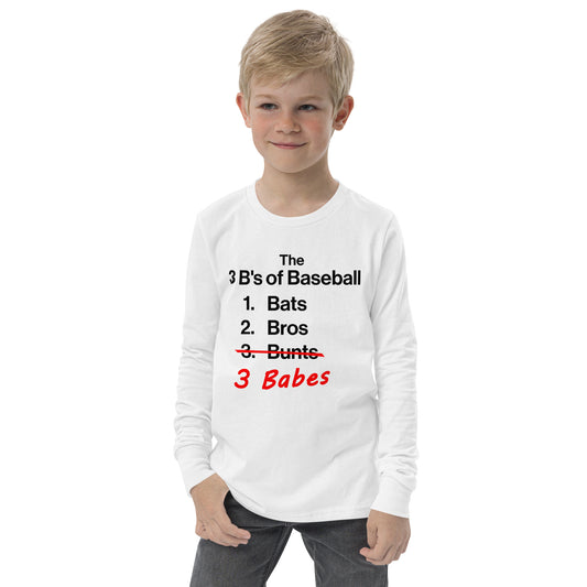 3 B's of Baseball Youth Long Sleeve